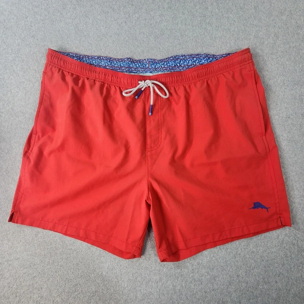 Tommy Bahama Naples‎ Swim Trunks Mens 1XLB 42x6 Boomerang Red Drawstring Pockets